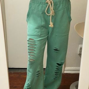 Mint Ripped Joggers New With Tags
